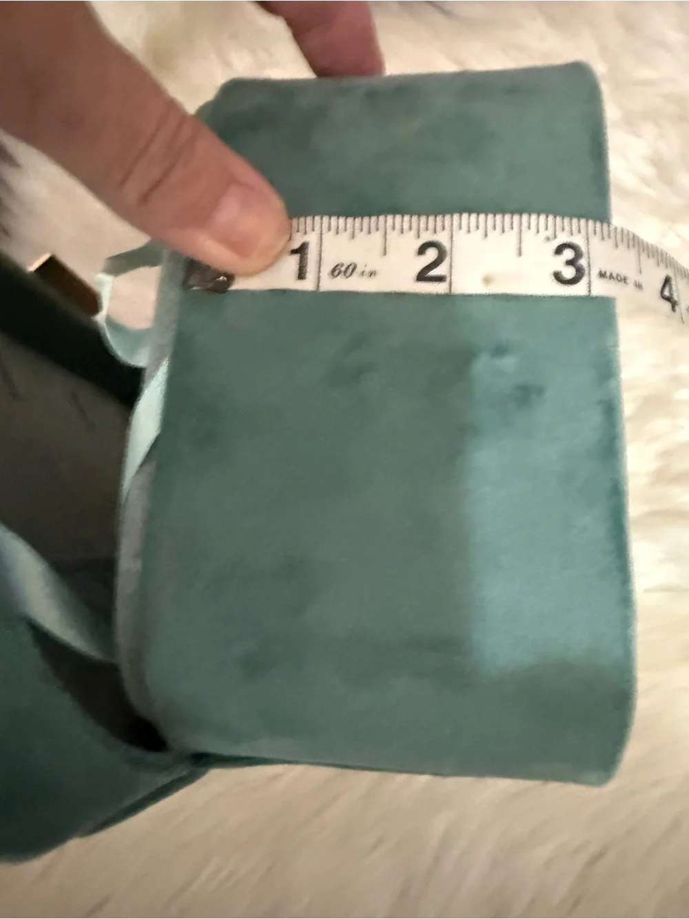 Velvet Jewelry Organizer Box in Mint Green - Compact Travel Case